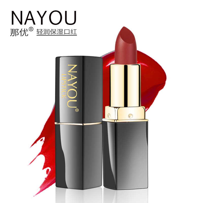 Nayou Nayou Makeup Tiktok Same Lipstick Waterproof Moisturizing Moisturizing Student Lipstick Wholesale One-Piece Delivery