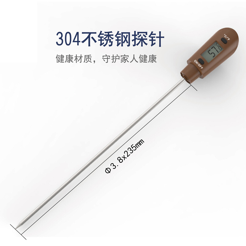 Cross-Border Silicone Scraper Food Thermometer Kitchen Baking Probe Electronic Digital Display Candy Thermometer Chart