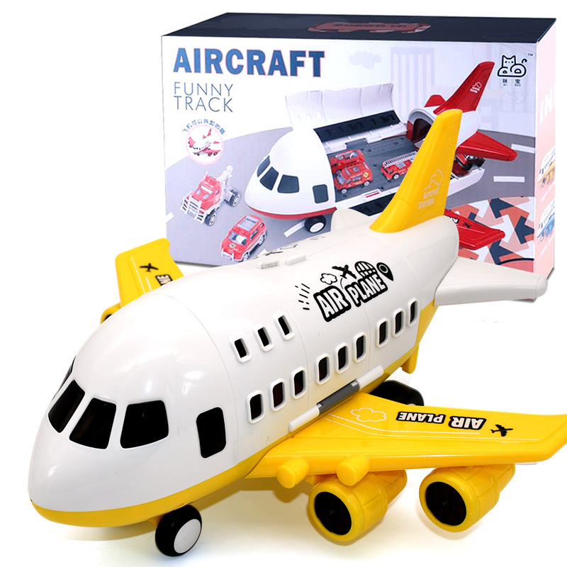 Children's Aircraft Toy Set Large Passenger Plane Model Can Store Plastic Aircraft Inertial Vehicle Cross-Border Boy Gift