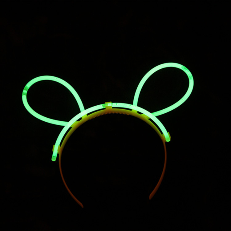 Christmas Gift Fine Packaging Luminous Headband Mickey Mouse Cute Rabbit-Shaped Fluorescent Hairpin Headband