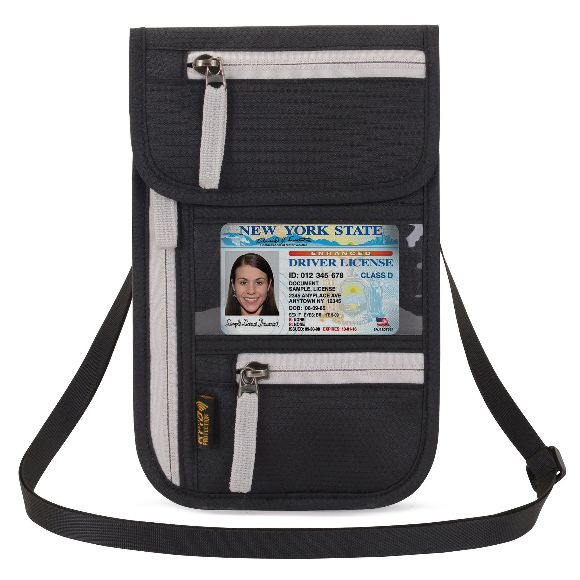 跨境新款出国旅行护照包挂脖多功能证件包防水护照夹RFID证件袋