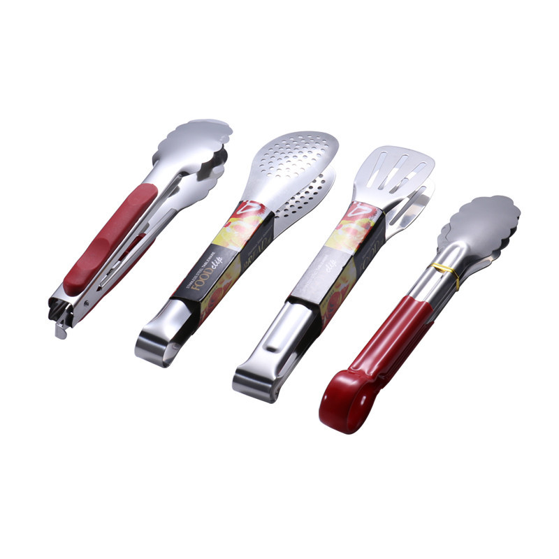 201 Stainless Steel Food Clamp 9-Inch Plum Blossom Clip Fine Card 12-Inch Bread Clip Three-Line BBQ Clamp Steak Tong Hotel