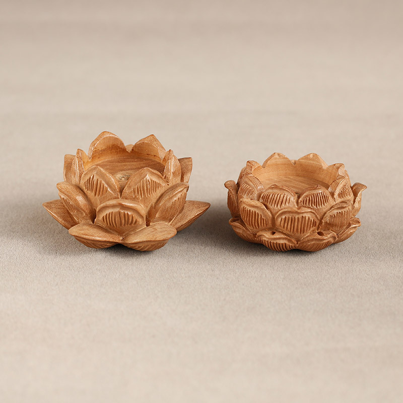 桃木莲花座3层莲花汽车挂件手工diy饰品配件木质工艺品汽车内饰品
