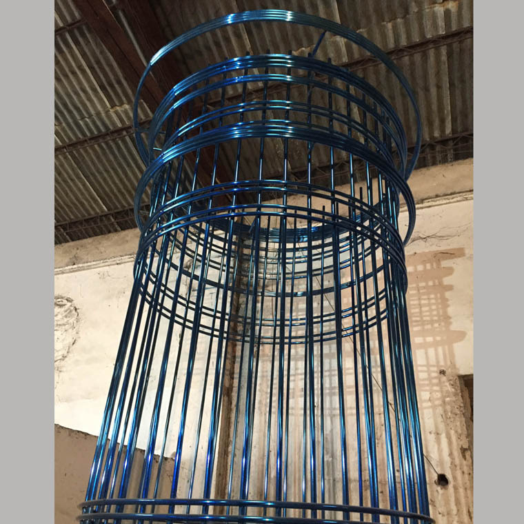 订做宝石蓝不锈钢包圆柱装饰造型真空电镀立柱分二半组装结构厂价