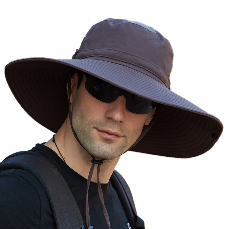 9206 European and American Hat Men's Sunhat Outdoor Super Large Brim Bucket Hat Sun Hat Men's Summer Mountaineering Sun Protection Hat