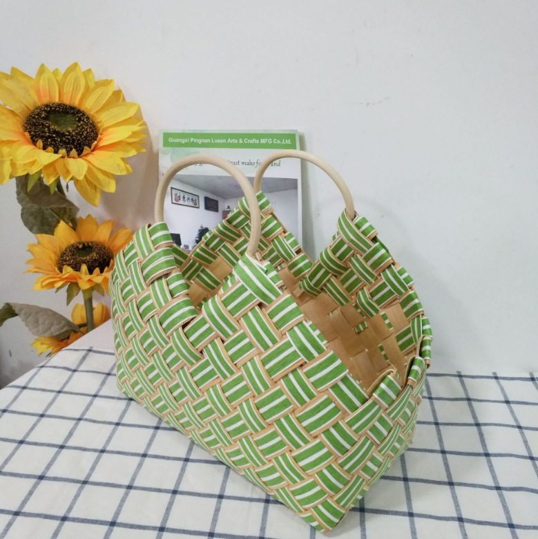 藤耳手提纸绳木片编织收纳篮粽子礼品包装储物包手提篮花篮-阿里巴巴