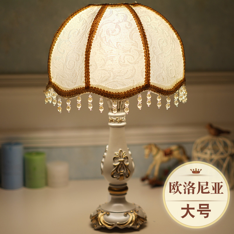 European Style Table Lamp Bedroom Romantic Retro Remote Control Dimmable Warm Luxury Decoration Domestic Wedding and Wedding Room Bedside Lamp