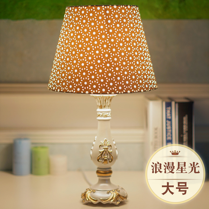 European Style Table Lamp Bedroom Romantic Retro Remote Control Dimmable Warm Luxury Decoration Domestic Wedding and Wedding Room Bedside Lamp