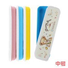 韩国进口塑料密封儿童成人勺筷盒批发勺叉筷便携餐具收纳盒中号
