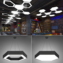 led吊灯办公创意六边形吊灯简约现代风工业风蜂巢组合办公室灯具