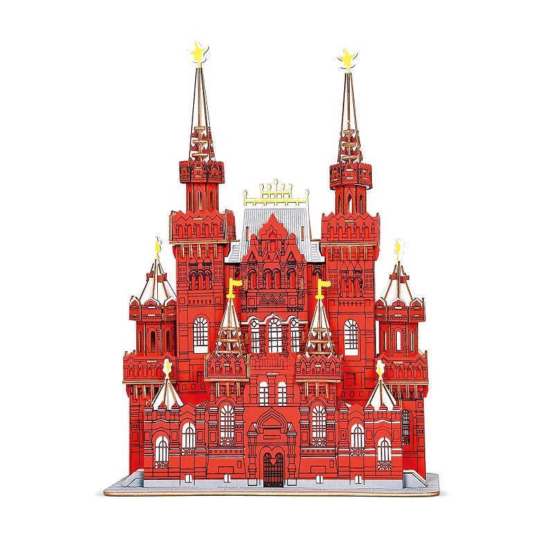 俄罗斯莫斯科著名广场红场木质制立体拼图 DIY手工模型拼装减压