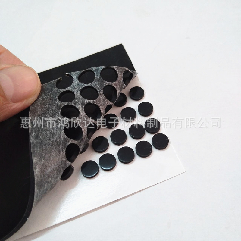 黑色硅橡胶胶垫减震手机支架防滑透明硅胶垫片圆形自粘硅胶脚垫