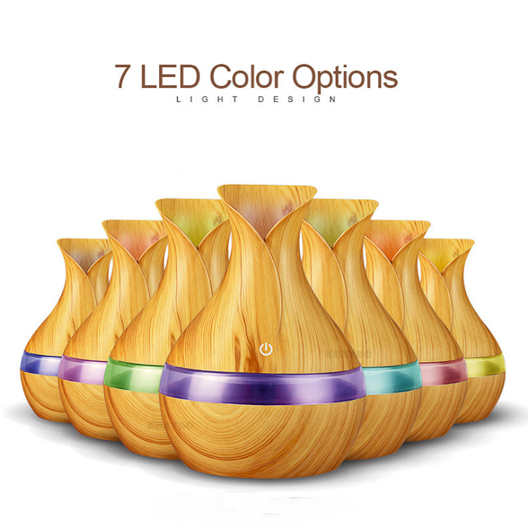 066 Wood Grain Usb Petal Humidifier Purifier Fragrance Machine Vase Air Aromatherapy Machine