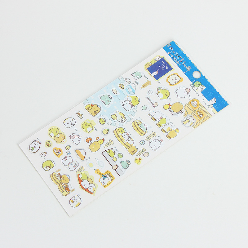 Korean Stationery Japanese Corner Flat Stickers Notebook Diary Decoration Bronzing Cartoon Animal Watermelon Stickers Painting Stickers