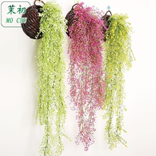 茉初仿真植物壁挂金钟柳家居装饰藤花餐厅墙面绿植插花厂家批发