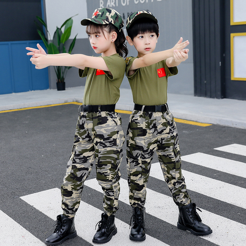 童装2020夏令营队服男童迷彩露营野战酷帅时尚户外运动军训两件套