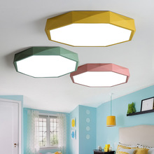 led吸顶灯简约现代北欧室内灯具卧室灯创意儿童房灯  马卡龙八角
