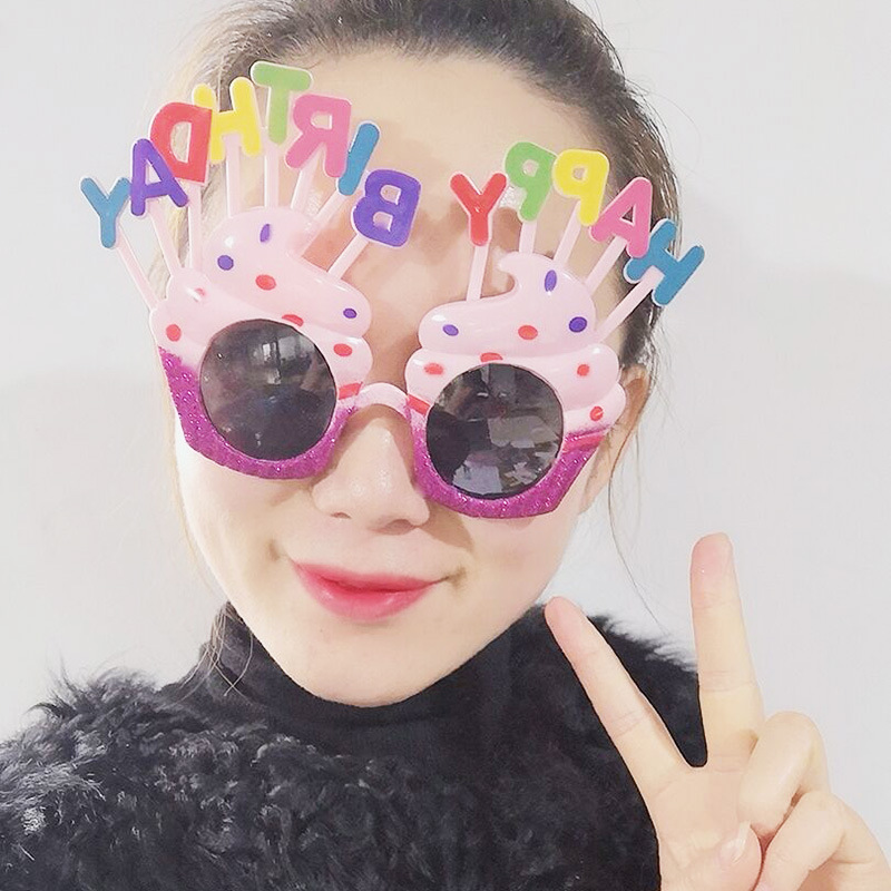 Birthday Glasses Douyin Online Influencer Same Funny Glasses Children Adult Happy Birthday Party Supplies Glasses Wholesale