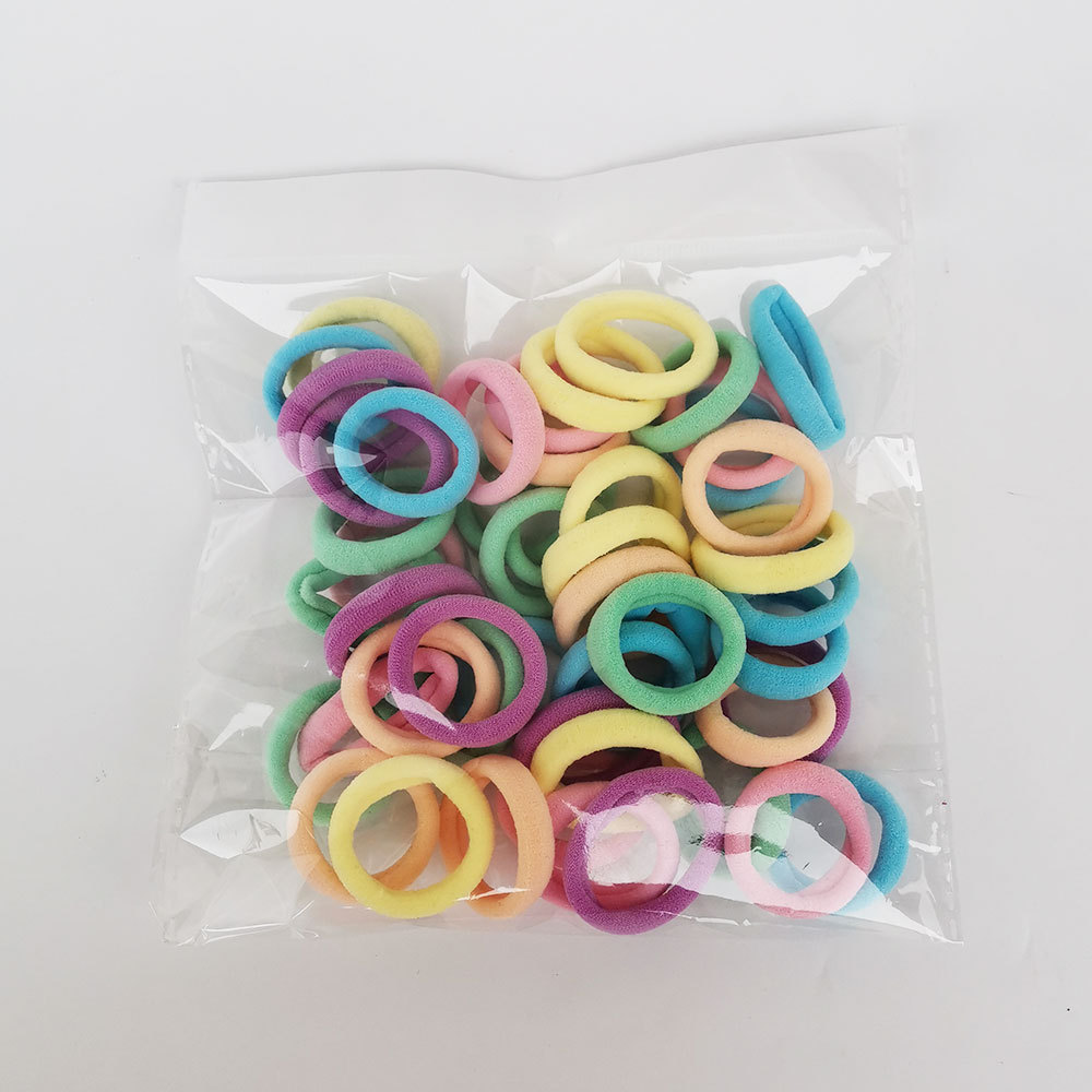 3cm Children's Hair Band Small Hair Rope Does Not Hurt Hair Leather Cover Seamless Hairband Baby Towel Ring 50 Pieces Rubber Band