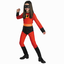 女童超人特工队cosplay 动漫电影连体衣套装节日派对舞台演出服