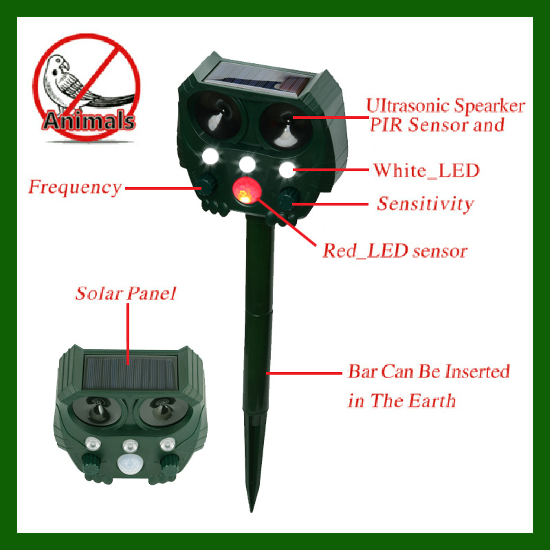 Animal Repeller Solar Electronic Ultrasonic Cross-Border Foreign Trade Mouse Expeller Dogs and Cats Bird Animal Repeller