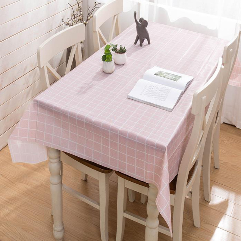 格子桌布防水防烫防油家用长方形小清新免洗台布北欧风茶几餐桌布