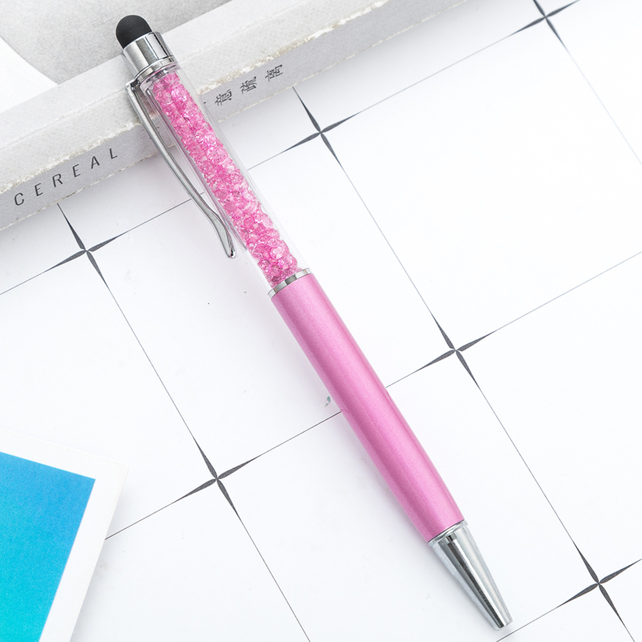 Metal Pen Factory Wholesale Crystal Ballpoint Pen Diamond Capacitive Stylus Printable Logo Advertising Marker Multicolor Ballpoint Pen