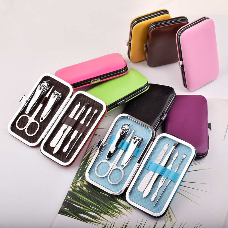 Wholesale 7-Piece Manicure and Pedicure Manicure Nail Clippers Nail Scissors Nail Clippers Beauty Tools Set Customizable Logo