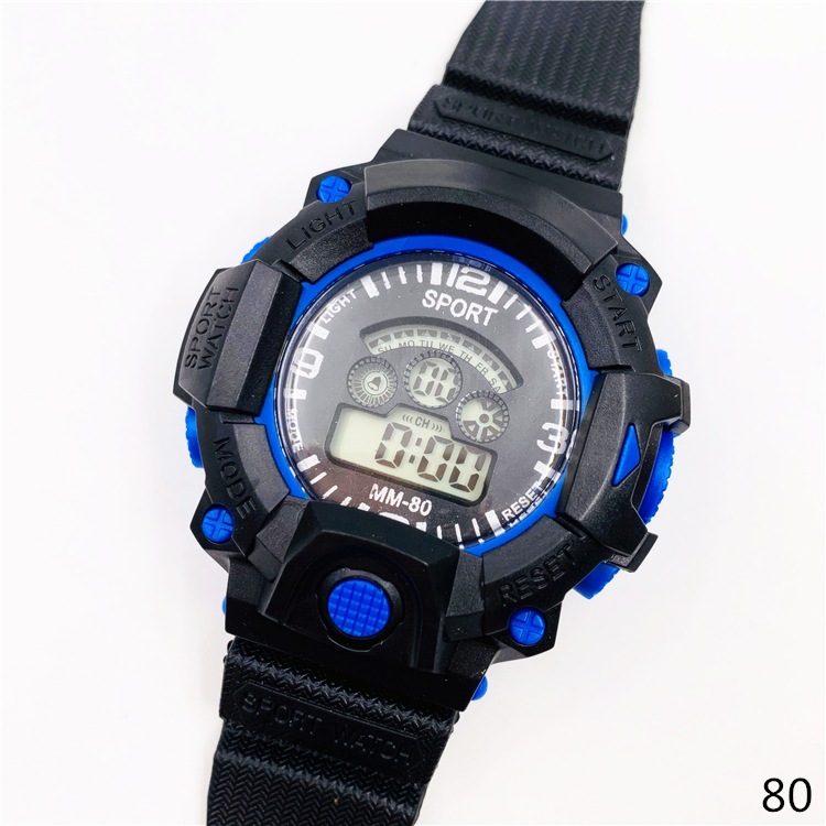 新款80中小学生手表非 防水运动手表 LED七彩灯运动手表 跨境爆款