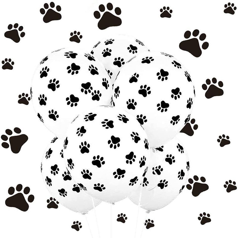 12-Inch 2.8G Printing Dog's Paw Balloon Holiday Party Atmosphere Children's Birthday Decorations Arrangement Celebration Ceremony Products