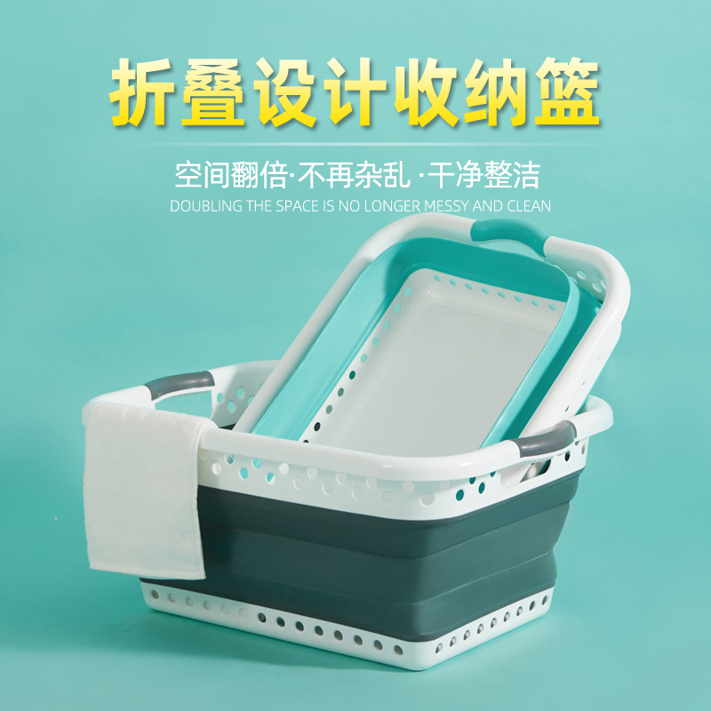 foldable dirty clothes storage basket bathroom storage basket portable laundry basket factory direct sales folding laundry basket