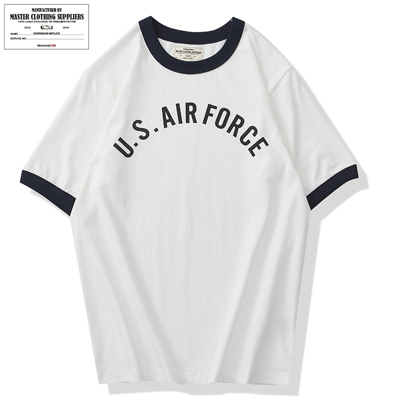 OKONKWO 230克 拼色插肩袖T恤 美式空军军事短袖TEE 阿美咔叽