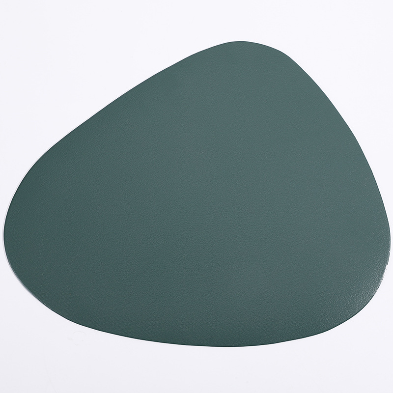 St. Te Placemat Nordic and Japanese Style Chinese Style Drop Shape Simple Style Dinner Plate Heat Insulation Non-Slip Dining Table PVC Coaster Leather