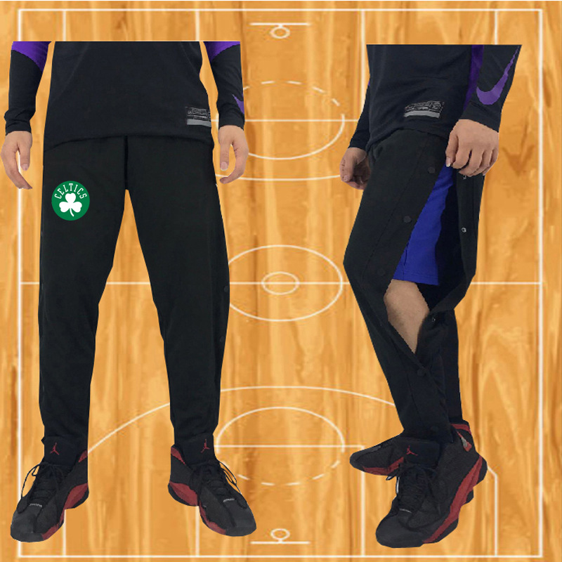 外贸nba开扣训练裤男士排扣裤湖人/凯尔特人篮球运动休闲裤