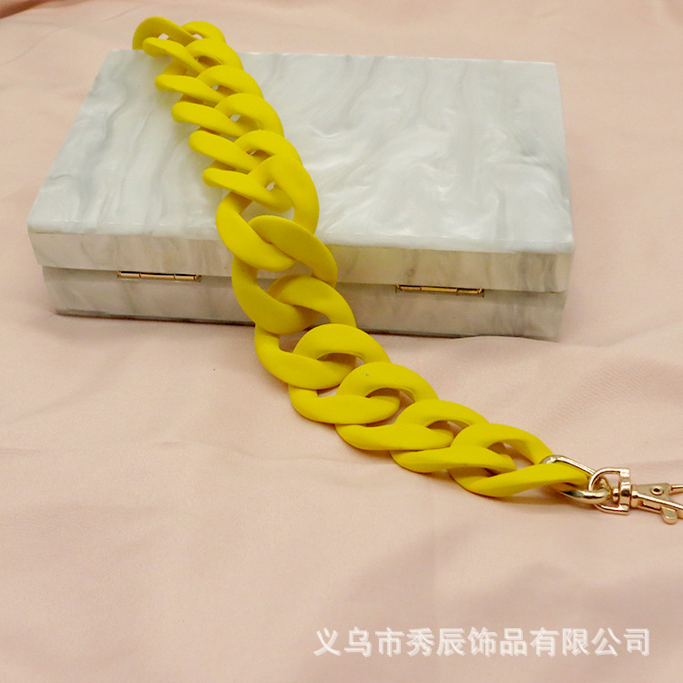 Summer Online Influencer Pop Resin Acrylic Frosted Rubber Rubber Effect Paint Chain Bag Strap Bag Chain Chain Strap Children