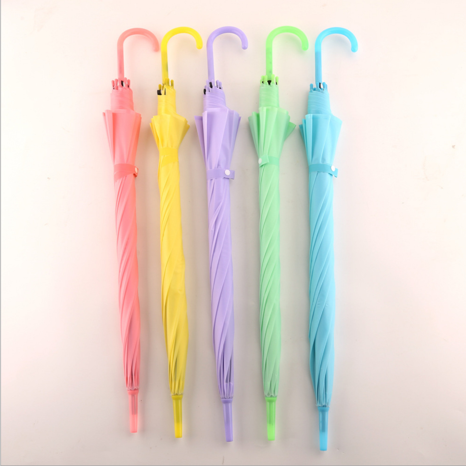 Factory Wholesale Long Handle Transparent Umbrella Creative Automatic Straight Rod Transparent Umbrella Children Gift Advertising Umbrella Fixed Logo