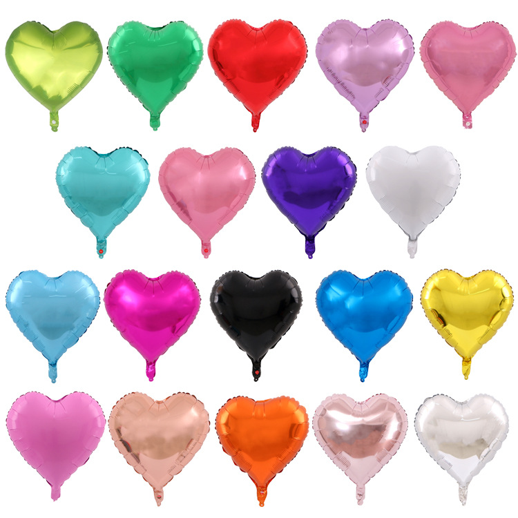 18寸爱心五角星生日表白大派对婚庆铝膜场景布置装饰飘空铝箔气球