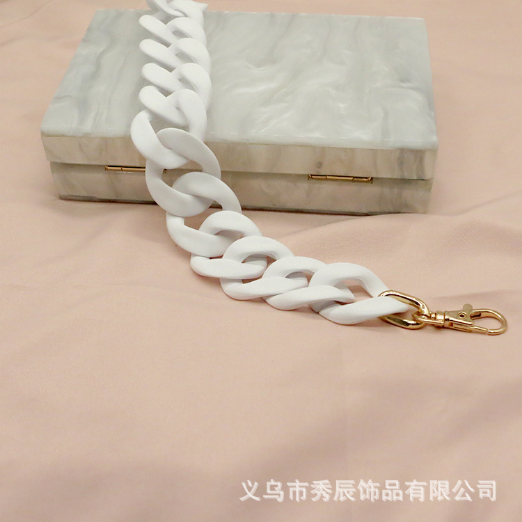 Summer Online Influencer Pop Resin Acrylic Frosted Rubber Rubber Effect Paint Chain Bag Strap Bag Chain Chain Strap Children