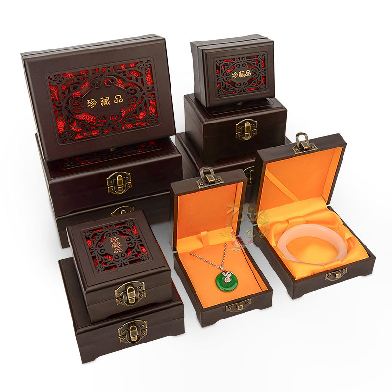 Factory Redwood-like Resin Hollow Jewellery Box Bracelet Pendant Hand Pieces Storage Pendant Bracelet Packaging Box