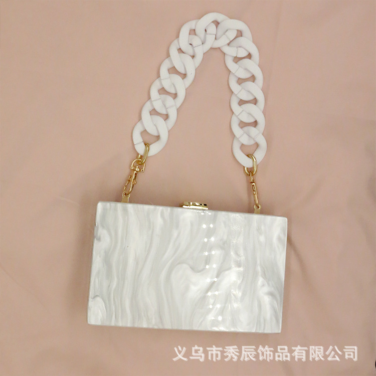 Summer Online Influencer Pop Resin Acrylic Frosted Rubber Rubber Effect Paint Chain Bag Strap Bag Chain Chain Strap Children