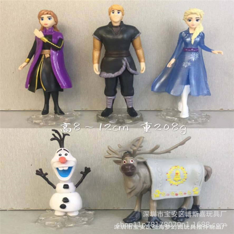 q版5款冰雪奇缘手办冰雪皇后艾莎安娜公主人偶蛋糕装饰精美摆件