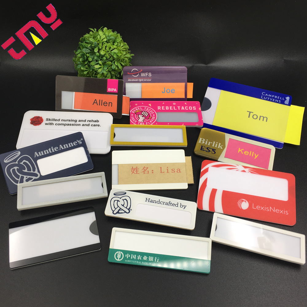 高档pvc插纸胸牌 优惠磁性塑料胸牌 创意挂绳胸牌徽章工牌制作