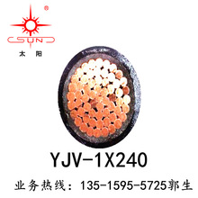 南平太阳电缆 ZCYJV-1*240单铜芯电力阻燃低压电缆  厂家现货直销