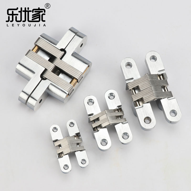 乐优家十字暗铰链 防盗门三维可调内合页隐形合页180度铰链多功能