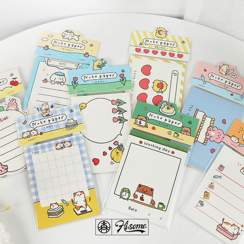 hisome 便签纸 温习生活系列 可爱生活卡通手帐装饰书写纸 8款选