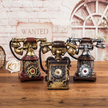 美式树脂摆件创意电话机模型复古相机家居店铺摆设装饰品存钱罐