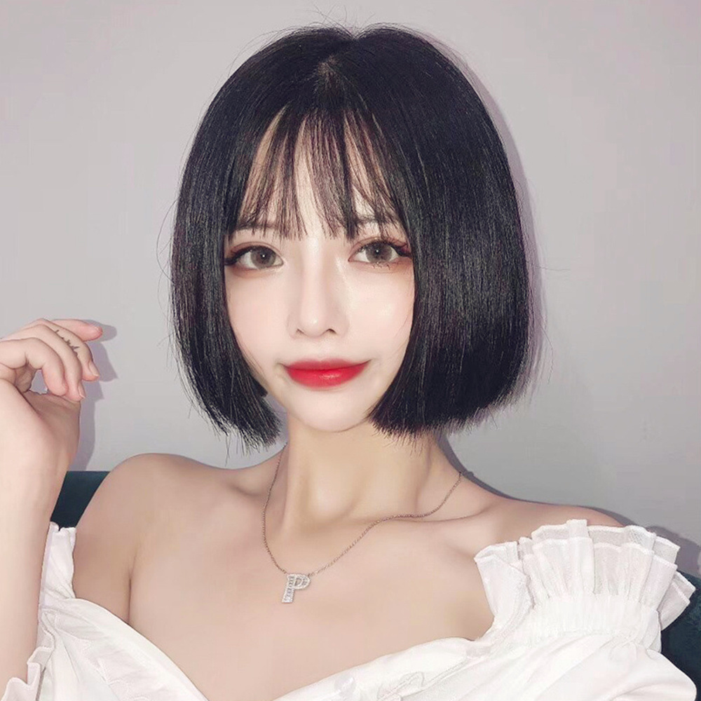 厂家批发日韩假发女短直发bobo头学生日常发型化纤头套现货速卖通