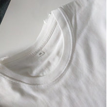 MJUNLQIO新款纯色光板T恤女白色短袖情侣亲子装一件代发220克精梳
