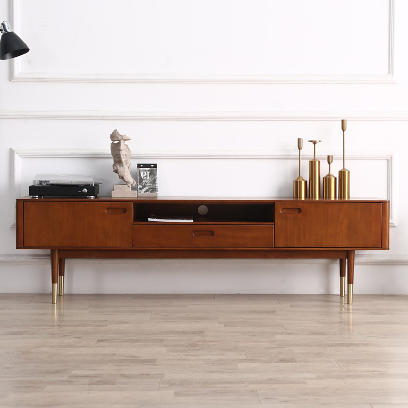 北欧风黄杨木表电视柜情简约现代客厅视听柜全实木原木家具-阿里巴巴