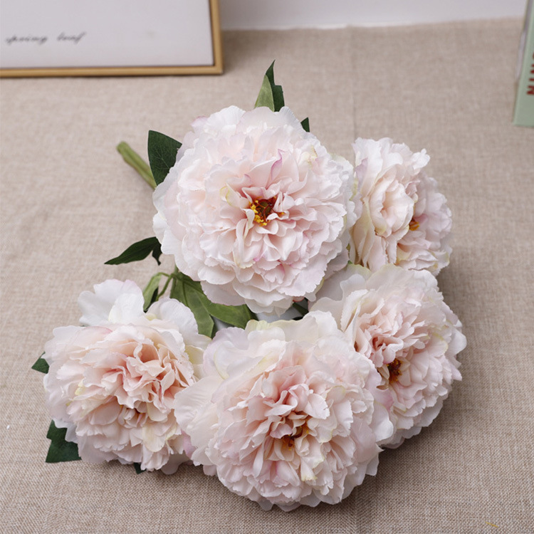 Outdoor Ranunculus Asiaticus Artificial 5-Head Peony Flower Artificial Flower Wedding Wholesale Home Floral Indoor and Outdoor Decoration Artificial Flower